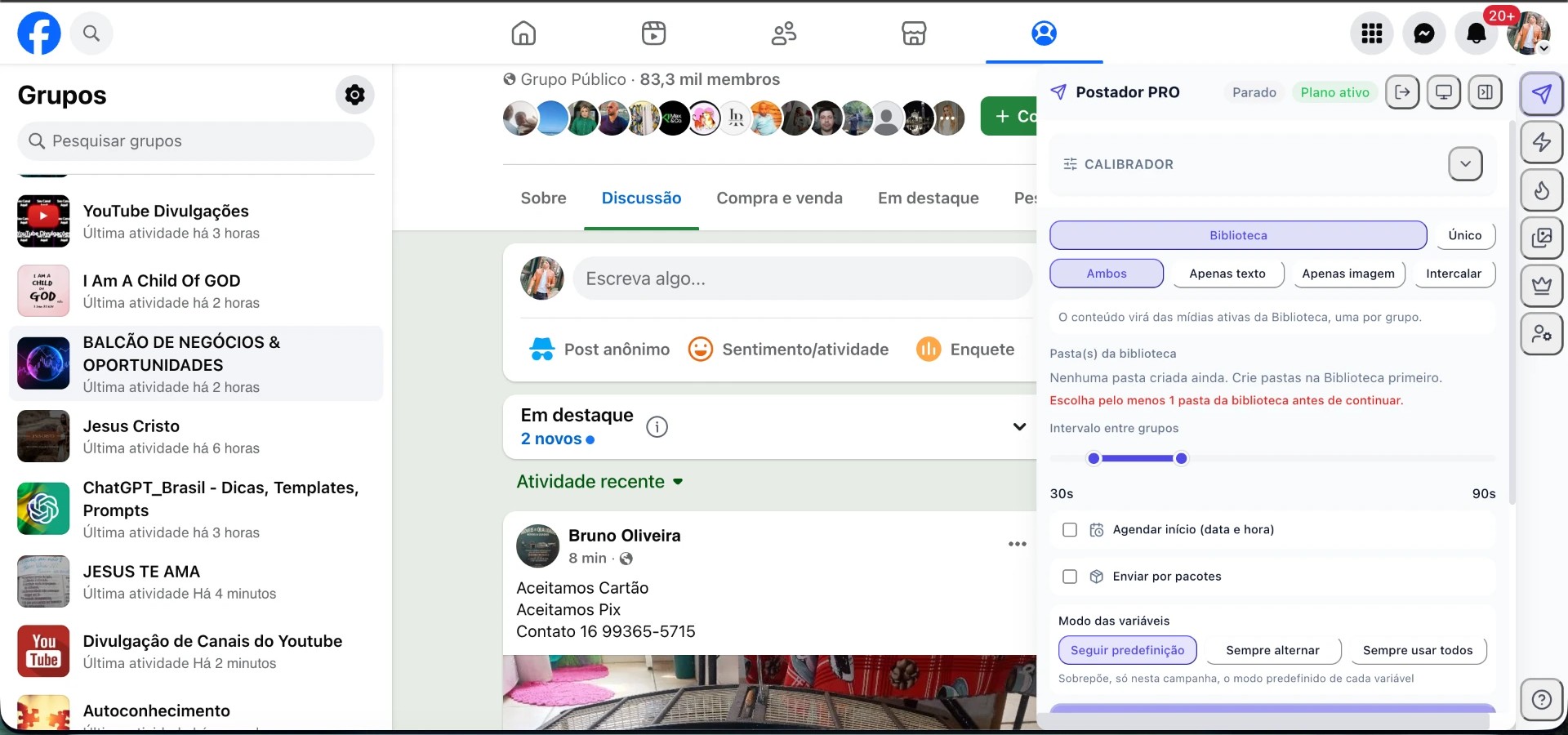 Ganho de Seguidores no Automático